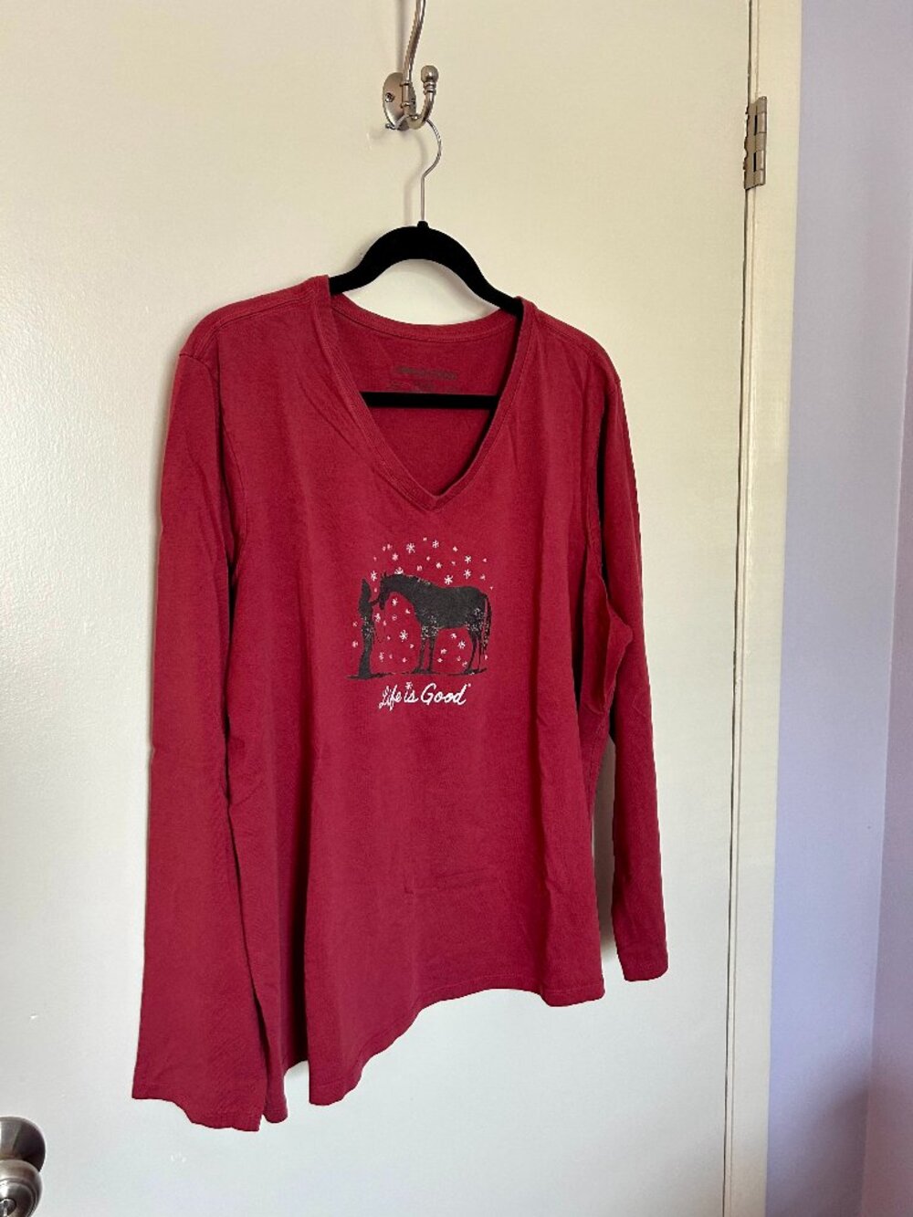 Life is Good long sleeve crusher horse tee 3X